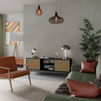 LINE COLLAPSE 2-Door TV Stand in Black Finish