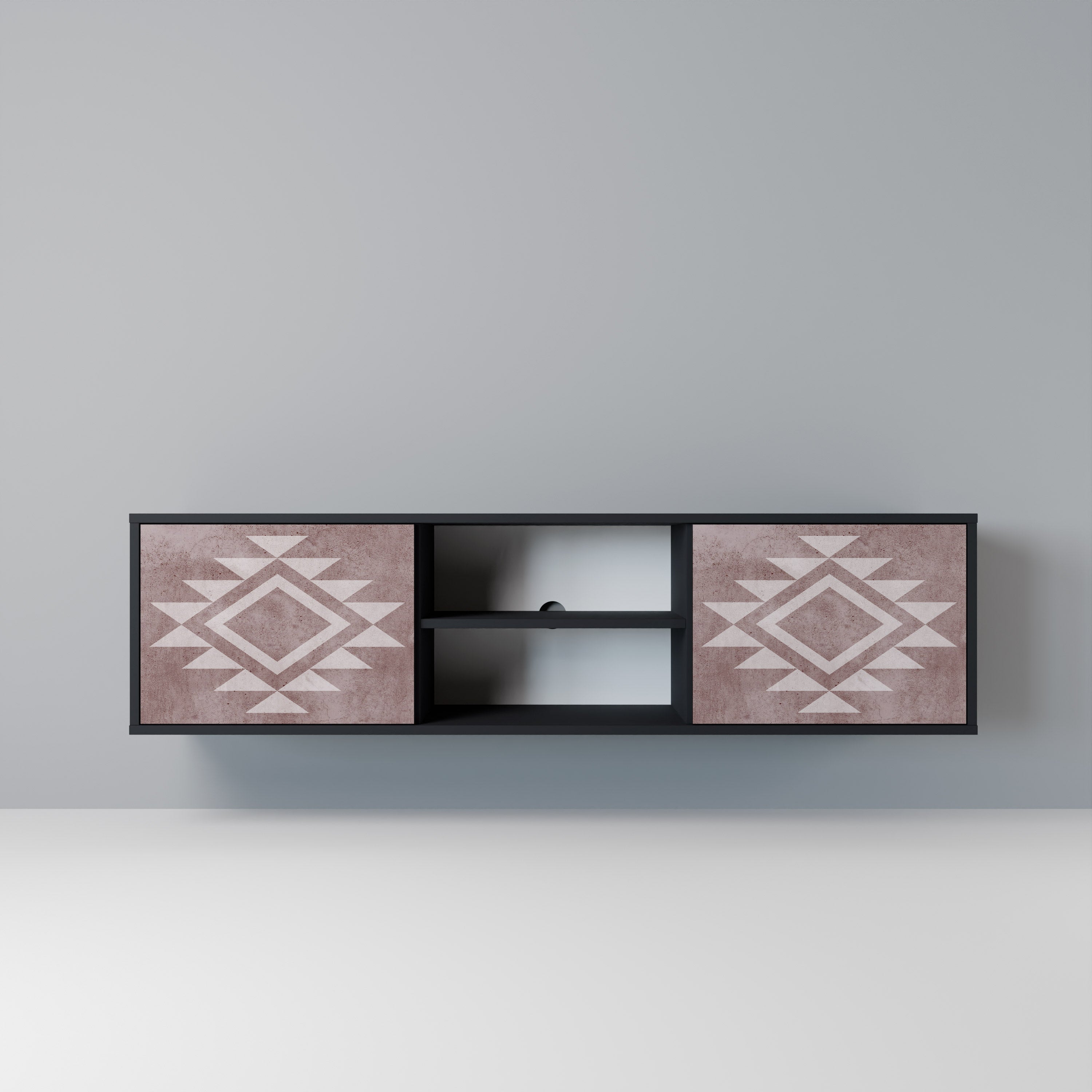 MARVEL MOSAIC 2-Door TV Stand in Black Finish