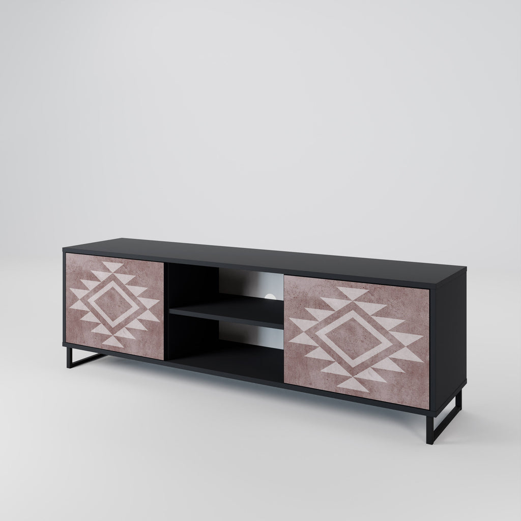 MARVEL MOSAIC 2-Door TV Stand in Black Finish