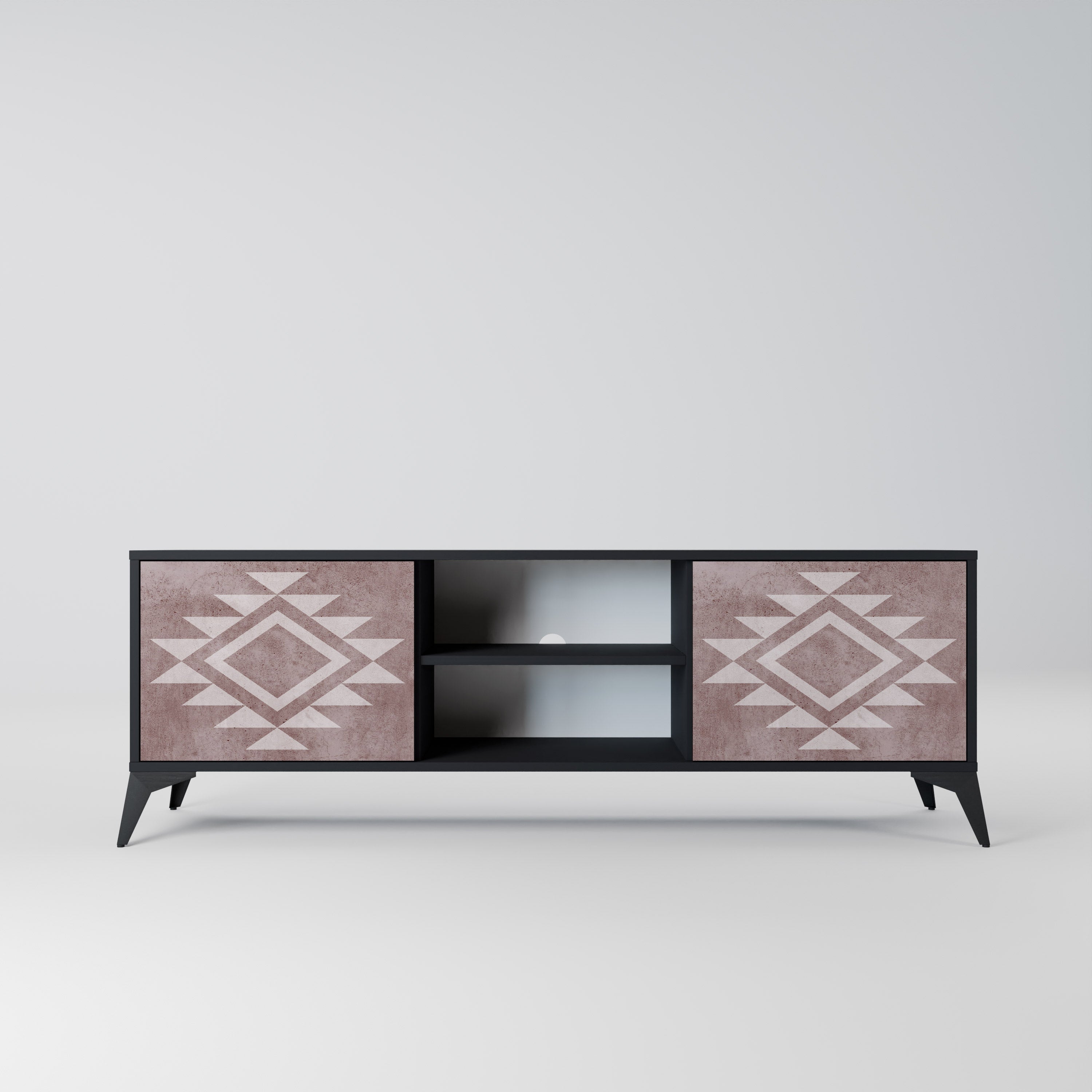 MARVEL MOSAIC 2-Door TV Stand in Black Finish