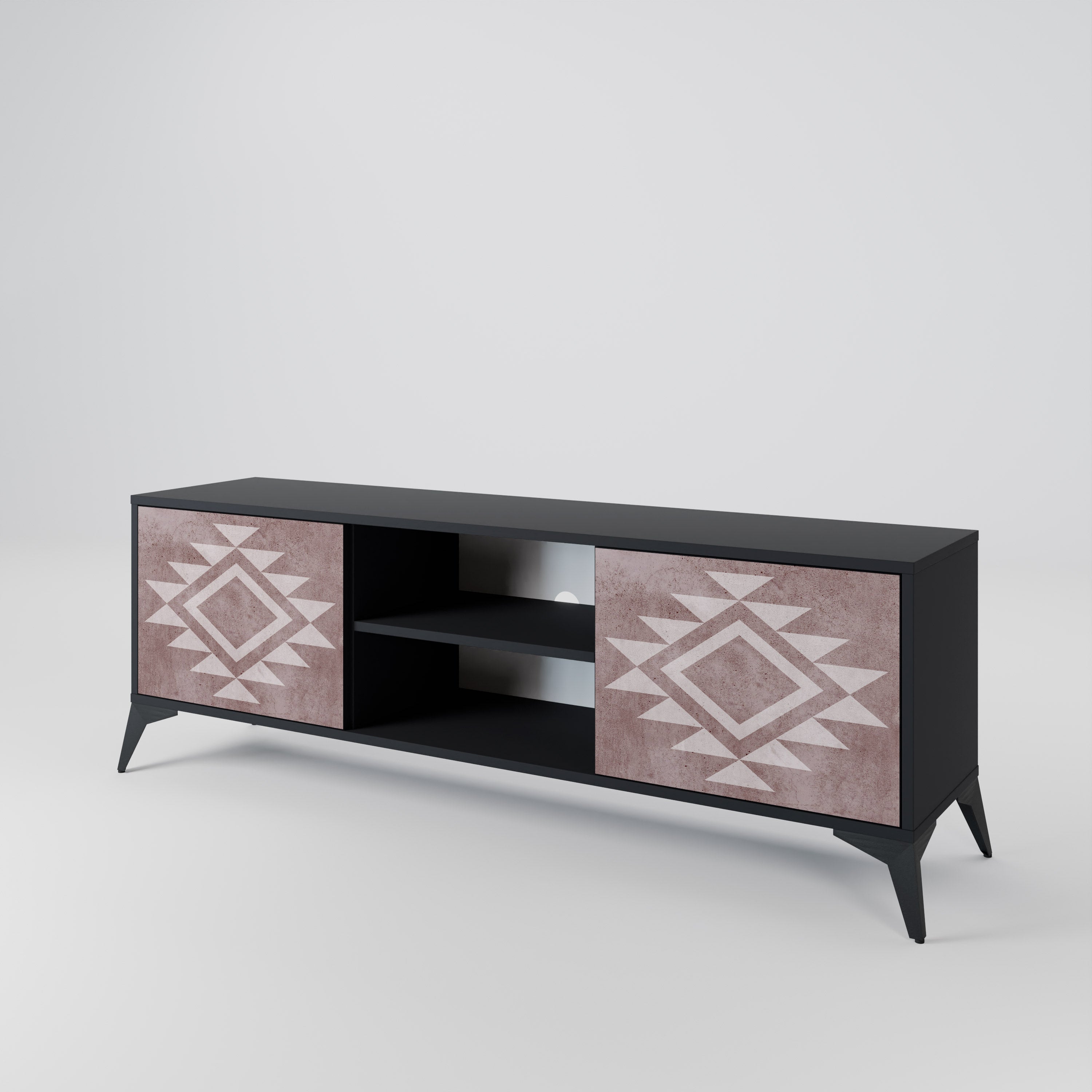 MARVEL MOSAIC 2-Door TV Stand in Black Finish