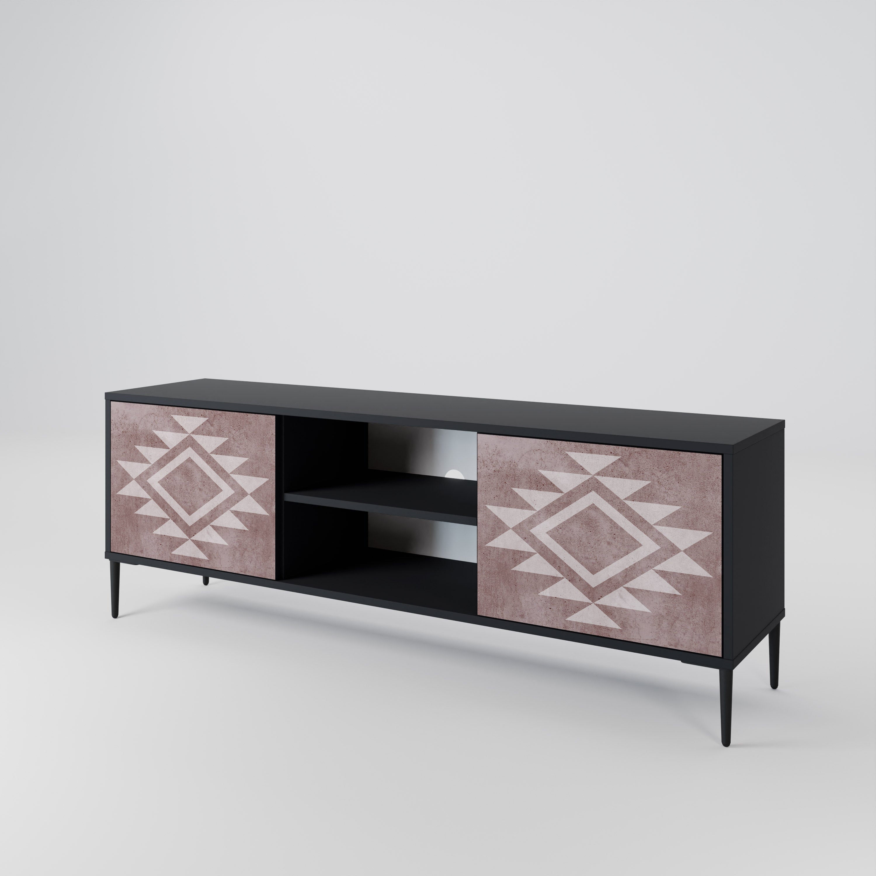 MARVEL MOSAIC 2-Door TV Stand in Black Finish