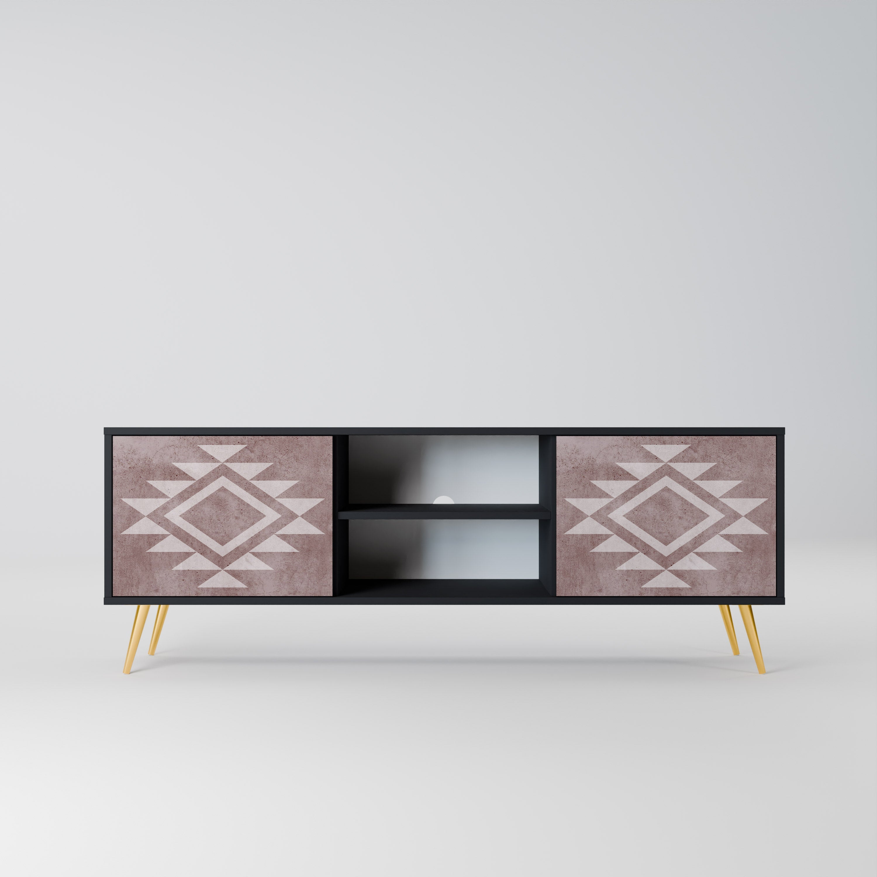 MARVEL MOSAIC 2-Door TV Stand in Black Finish