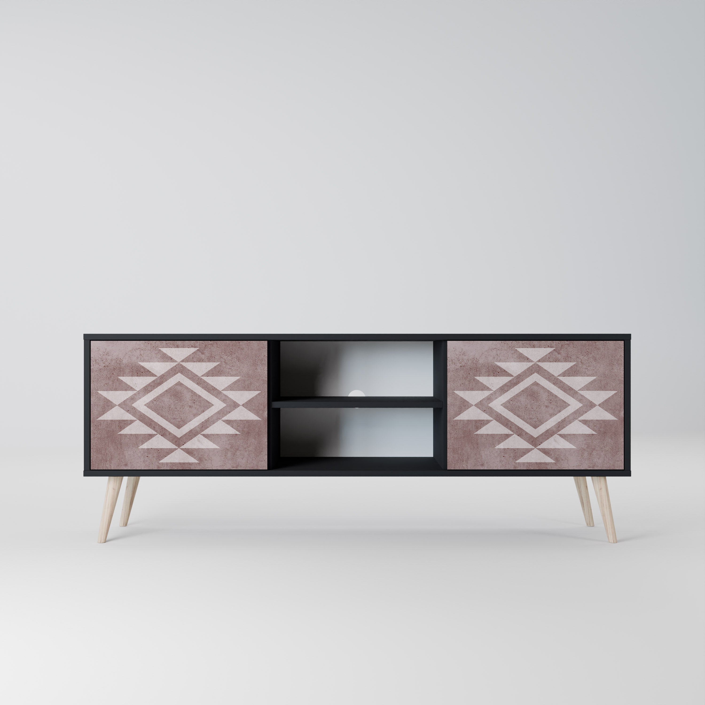 MARVEL MOSAIC 2-Door TV Stand in Black Finish