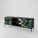 THE LABYRINTH OF GOLD 2-Door TV Stand in Black Finish