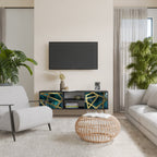 THE LABYRINTH OF GOLD 2-Door TV Stand in Black Finish