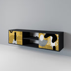 SHAPESHIFT SYMPHONY Móvel de TV com 2 Portas em Acabamento Preto