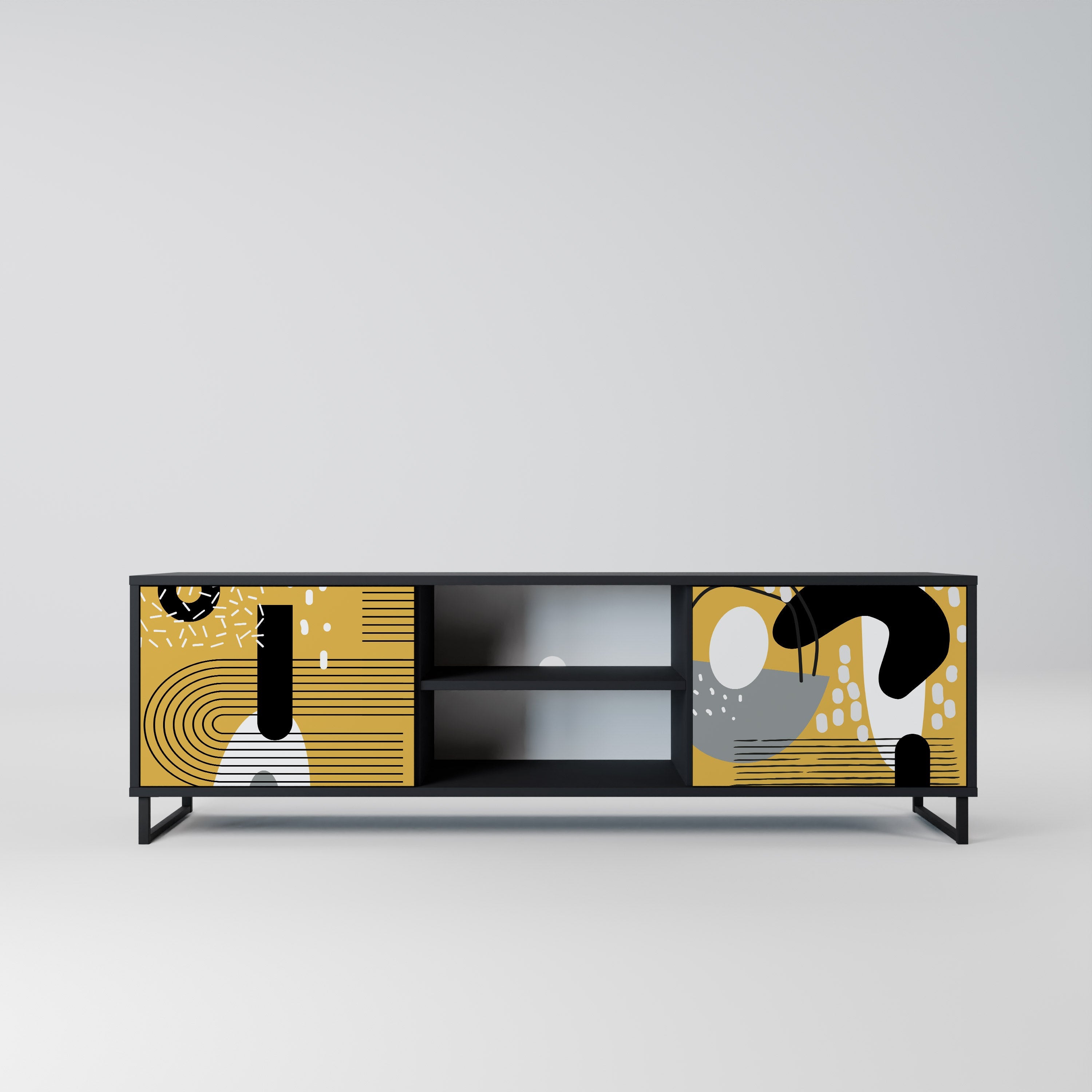 SHAPESHIFT SYMPHONY 2-Door TV Stand in Black Finish