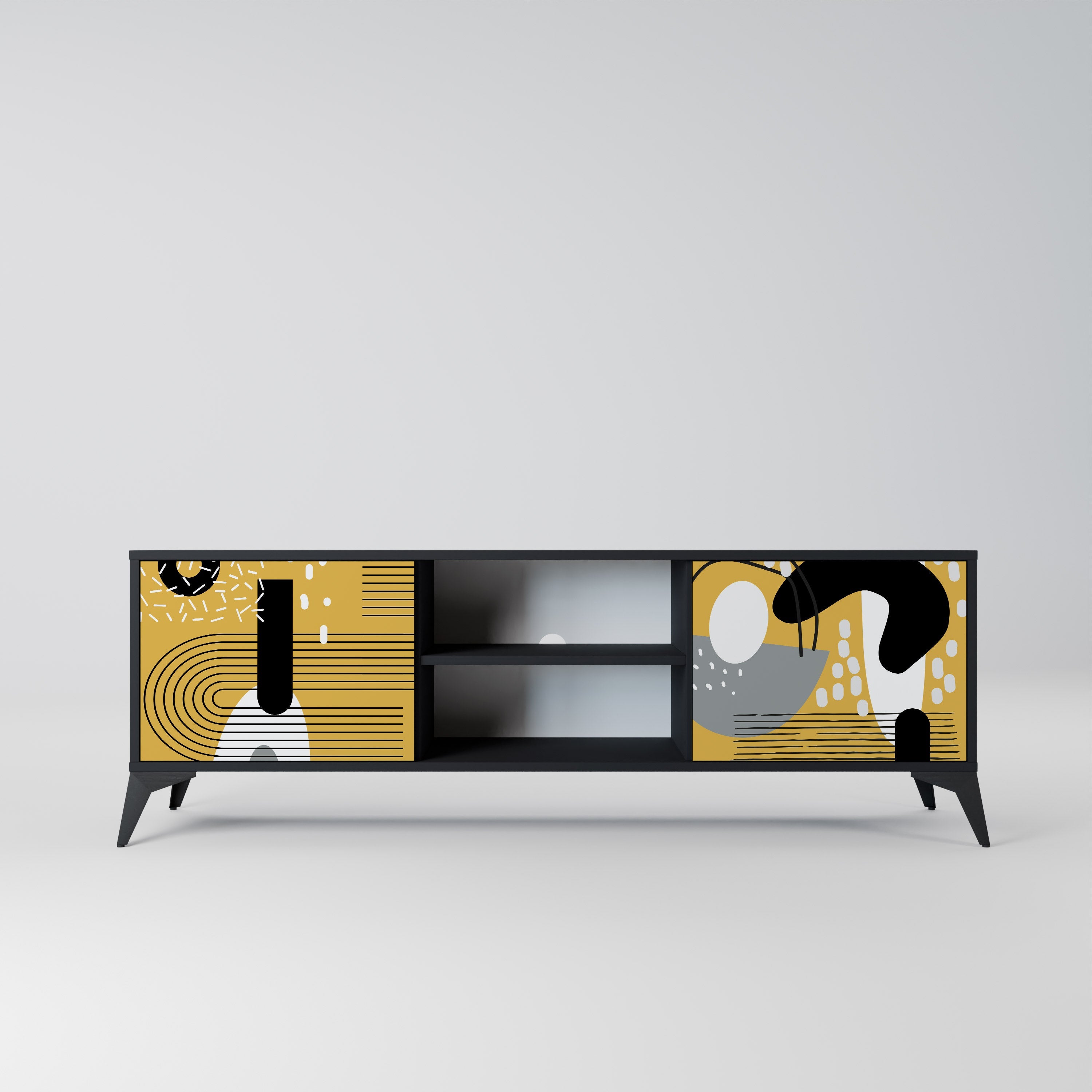 SHAPESHIFT SYMPHONY 2-Door TV Stand in Black Finish