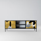 SHAPESHIFT SYMPHONY Móvel de TV com 2 Portas em Acabamento Preto