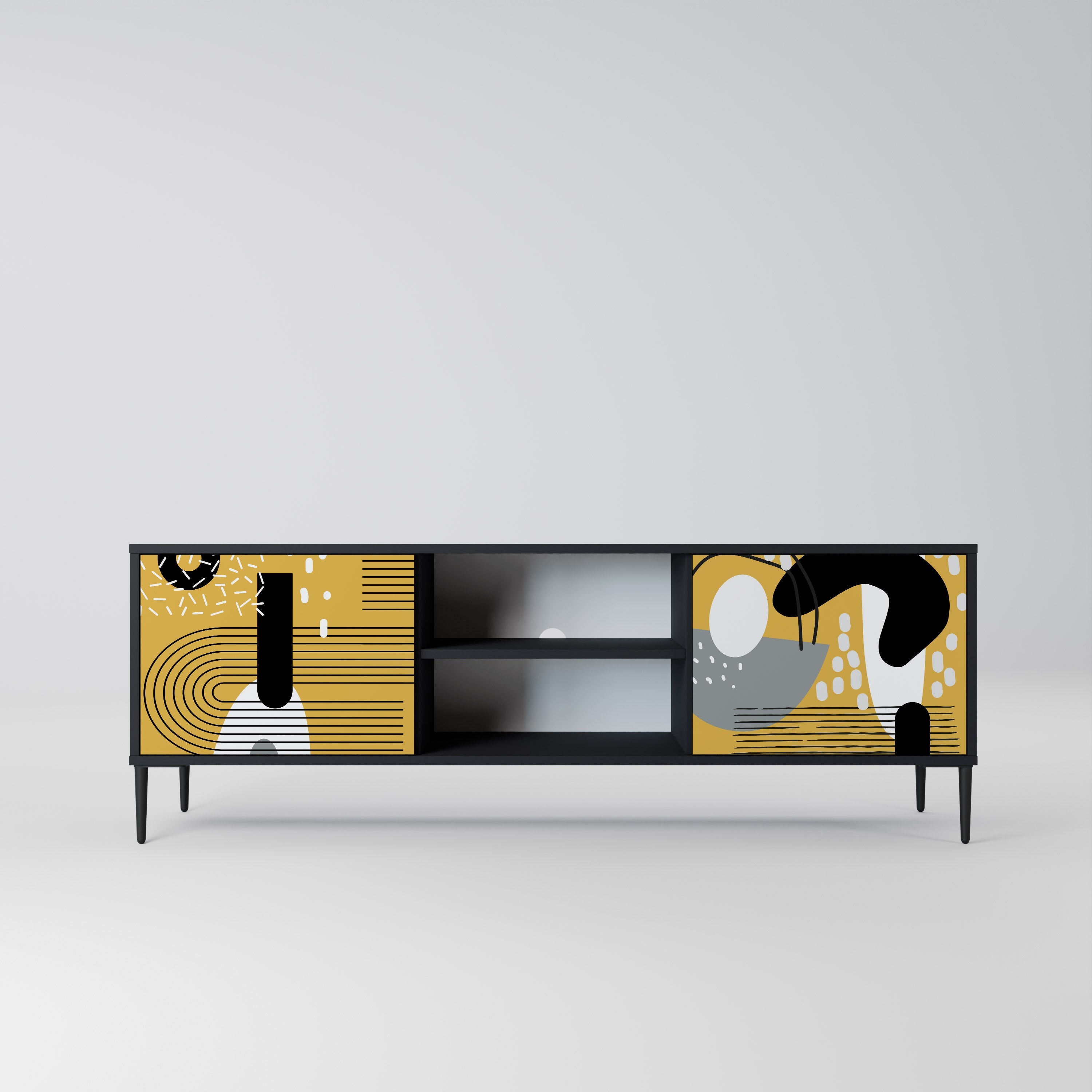 SHAPESHIFT SYMPHONY 2-Door TV Stand in Black Finish