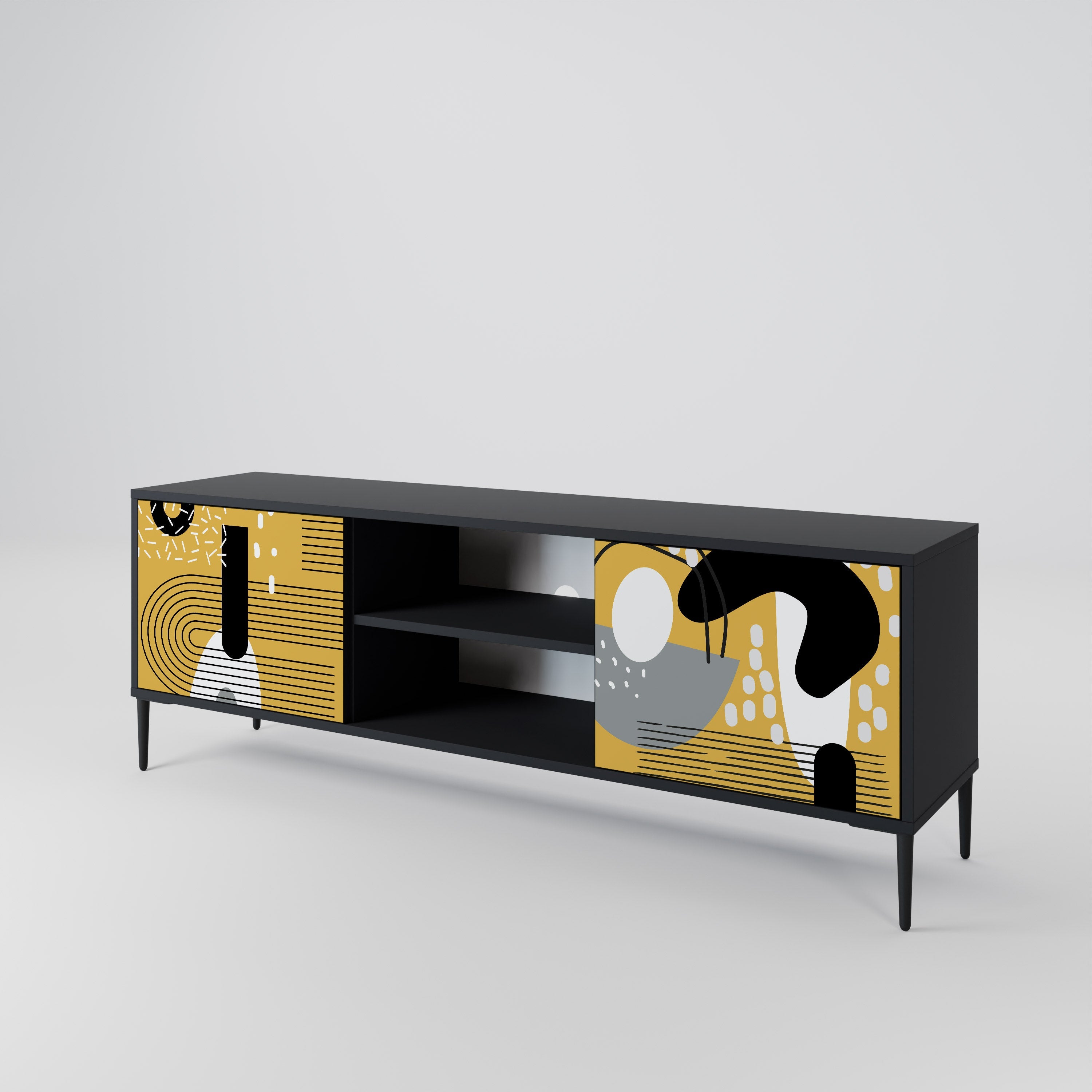 SHAPESHIFT SYMPHONY 2-Door TV Stand in Black Finish