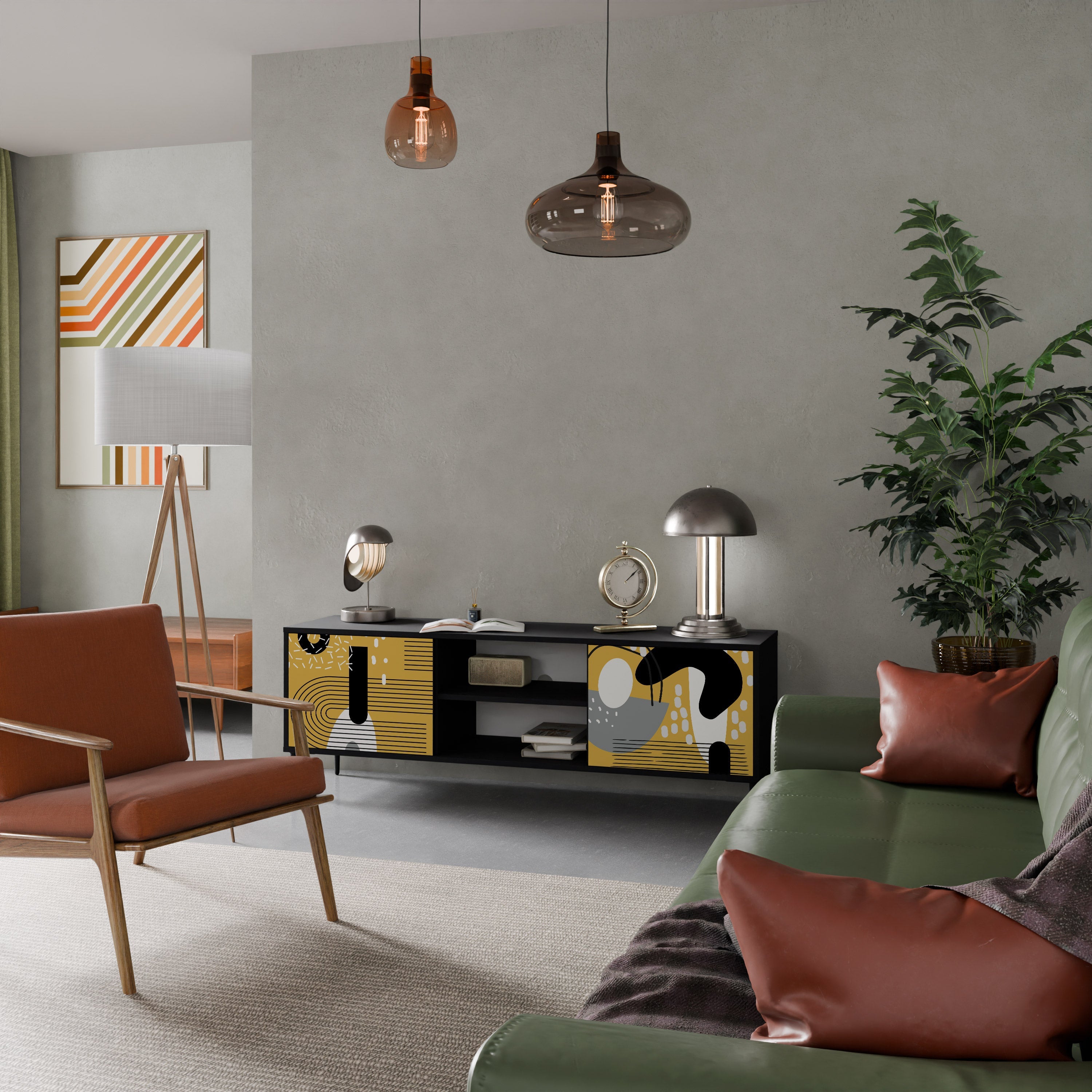 SHAPESHIFT SYMPHONY 2-Door TV Stand in Black Finish