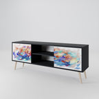 FINESSE MASH-UP Móvel de TV com 2 Portas em Acabamento Preto