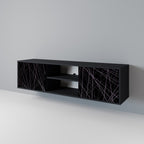 SHIMMER SPIDERGRAM 2-Door TV Stand in Black Finish