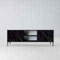 SHIMMER SPIDERGRAM 2-Door TV Stand in Black Finish