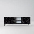SHIMMER SPIDERGRAM 2-Door TV Stand in Black Finish