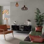 SHIMMER SPIDERGRAM 2-Door TV Stand in Black Finish