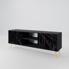 SHIMMER SPIDERGRAM 2-Door TV Stand in Black Finish