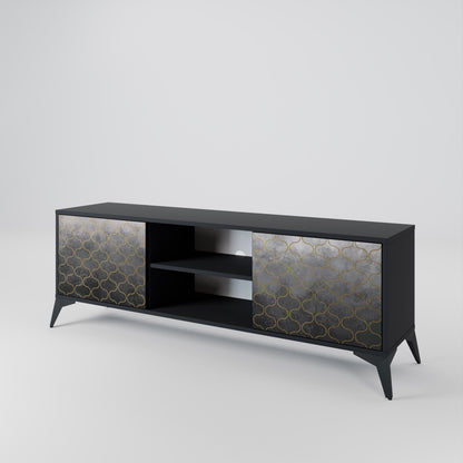 TESSELATED GRAYISH 2-Door TV Cabinet