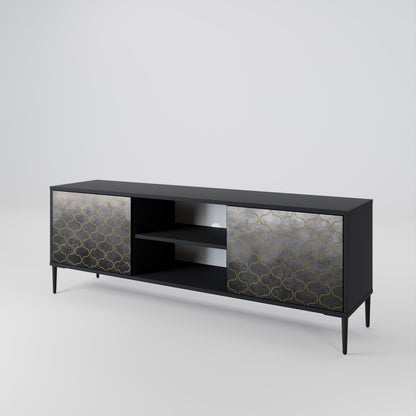TESSELATED GRAYISH 2-Door TV Cabinet