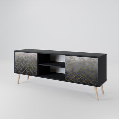 TESSELATED GRAYISH 2-Door TV Cabinet