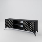 TESSELATED BLACKNESS 2-Door TV Stand in Black Finish