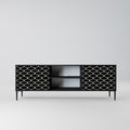 TESSELATED BLACKNESS 2-Door TV Stand in Black Finish