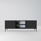 TESSELATED BLACKNESS 2-Door TV Stand in Black Finish