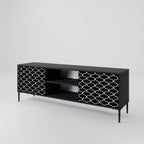 TESSELATED BLACKNESS 2-Door TV Stand in Black Finish