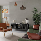 TESSELATED BLACKNESS 2-Door TV Stand in Black Finish