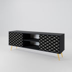 TESSELATED BLACKNESS 2-Door TV Stand in Black Finish