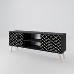 TESSELATED BLACKNESS 2-Door TV Stand in Black Finish