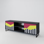 PIANO FANTASY 2-Door TV Stand in Black Finish