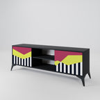 PIANO FANTASY 2-Door TV Stand in Black Finish