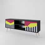 PIANO FANTASY 2-Door TV Stand in Black Finish