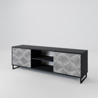 CONCRETE MOVEMENT 2-Door TV Stand in Black Finish