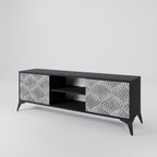 CONCRETE MOVEMENT 2-Door TV Stand in Black Finish