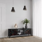 LUMINOUS SNARE Móvel de TV com 2 Portas em Acabamento Preto