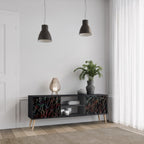 LUMINOUS SNARE Móvel de TV com 2 Portas em Acabamento Preto