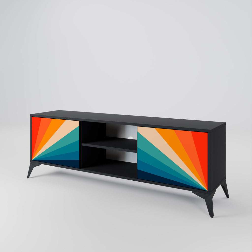 PRISM CONCUSSION 2-Door TV Stand in Black Finish