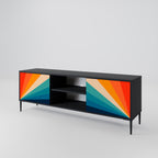 PRISM CONCUSSION 2-Door TV Stand in Black Finish