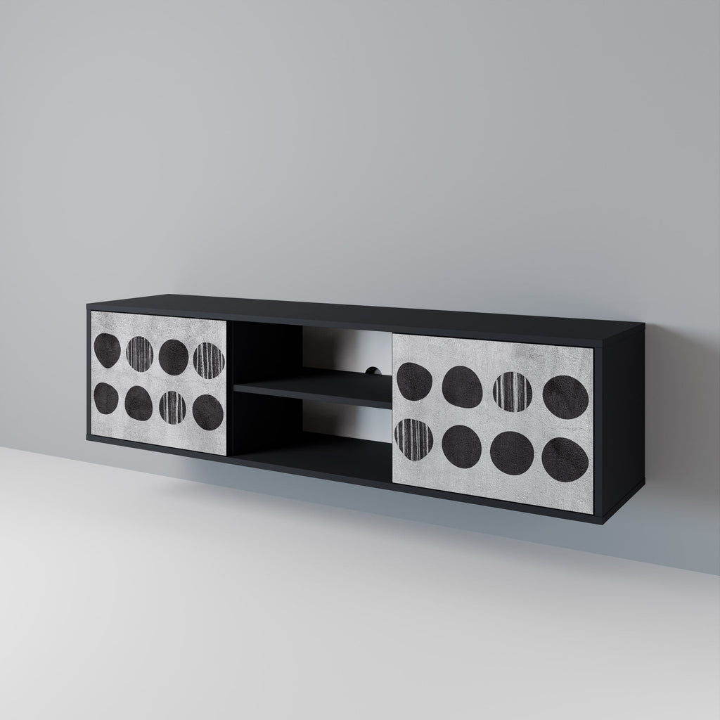 GHOSTLY GRADIENTS Móvel de TV com 2 Portas em Acabamento Preto