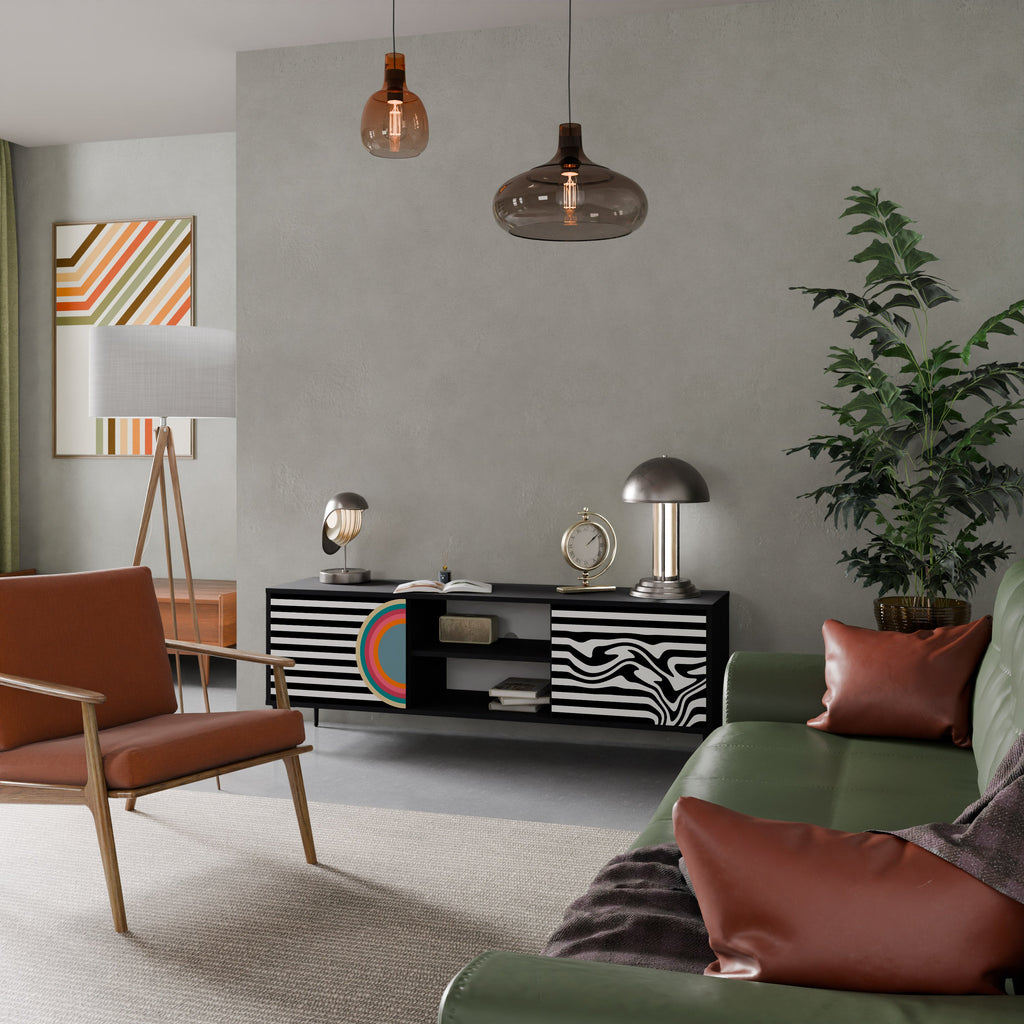 SPECTRA SHOWCASE 2-Door TV Stand in Black Finish