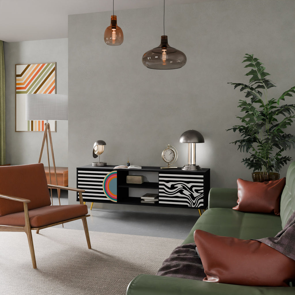 SPECTRA SHOWCASE 2-Door TV Stand in Black Finish