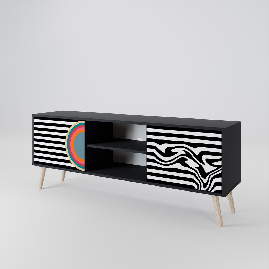 SPECTRA SHOWCASE 2-Door TV Stand in Black Finish