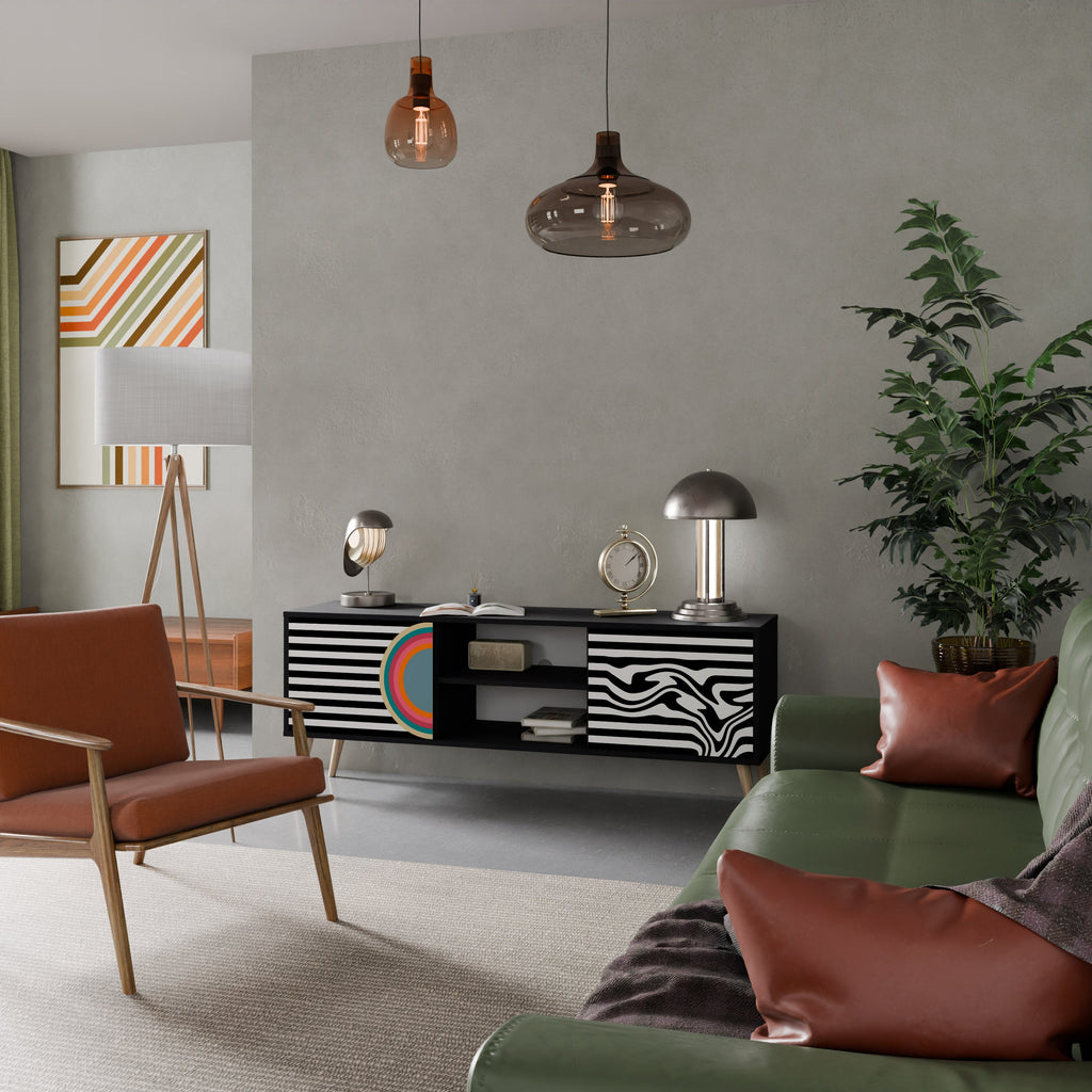 SPECTRA SHOWCASE 2-Door TV Stand in Black Finish