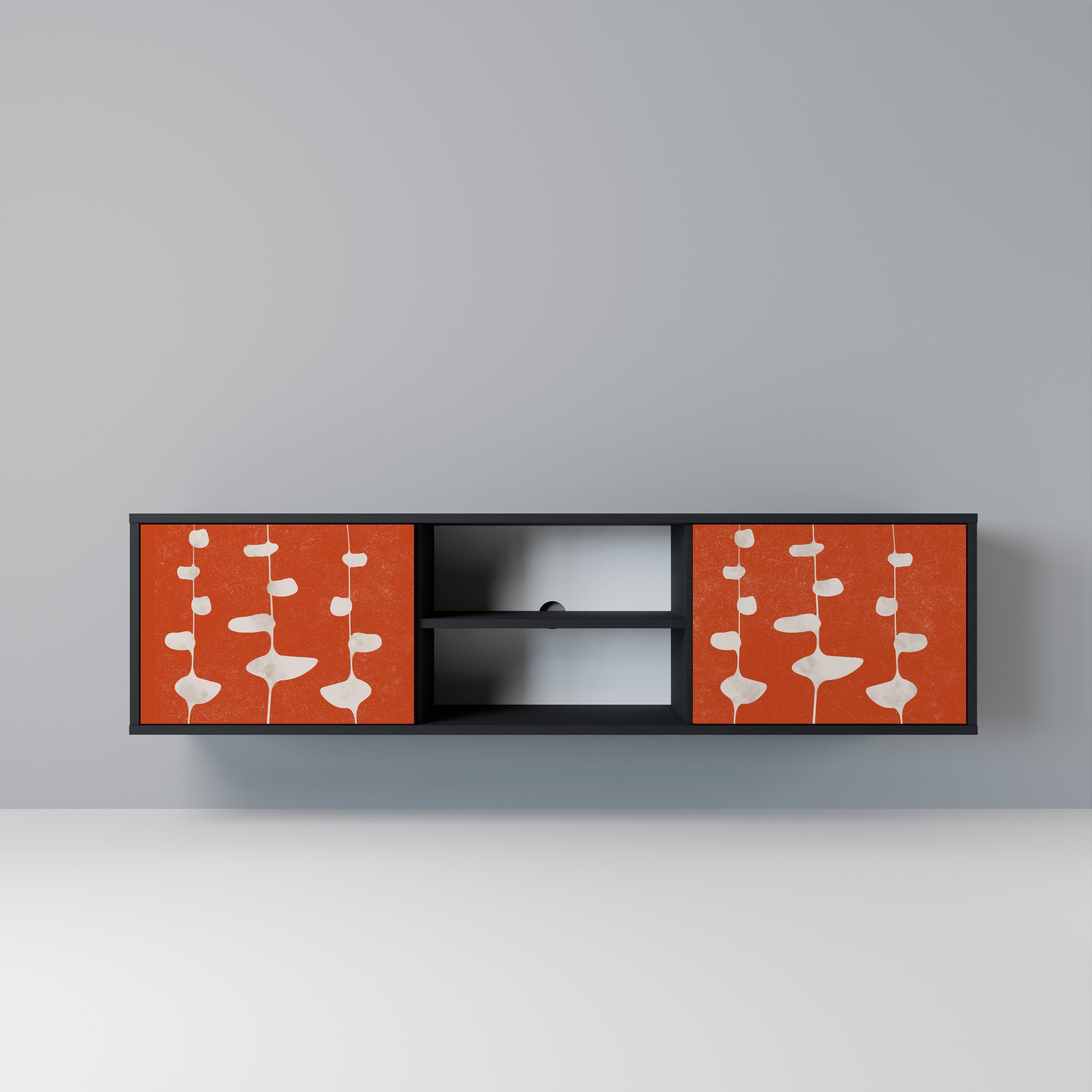 COURAGE MOLD Móvel de TV com 2 Portas em Acabamento Preto