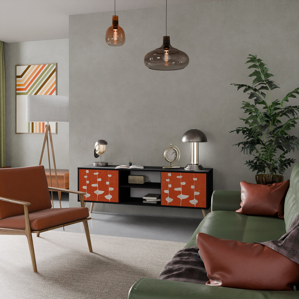 COURAGE MOLD Móvel de TV com 2 Portas em Acabamento Preto