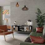 DELICATE MEMENTO Móvel de TV com 2 Portas em Acabamento Preto